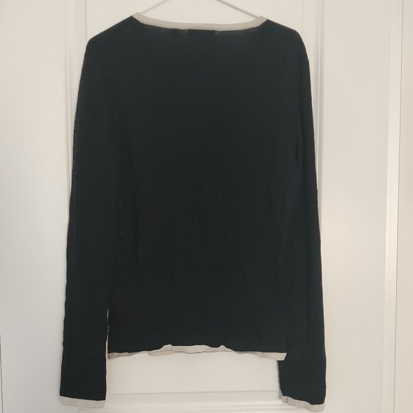 BCBGMaxAzria Black and Cream Silk blend Knit Cardigan – Size L - Picture 3 of 8